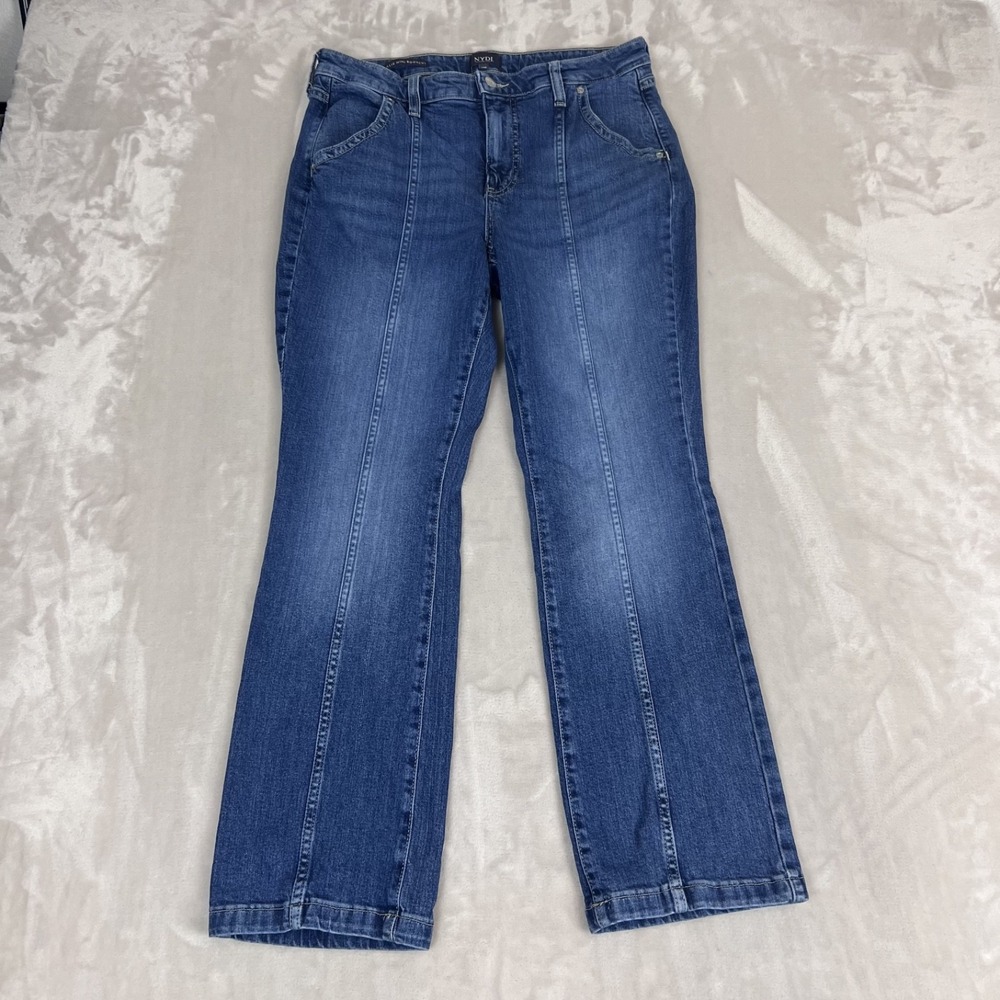 NYDJ Jeans Womens 10P Blue Denim‎ Billie Mini Bootcut Lift Tuck Tummy Control